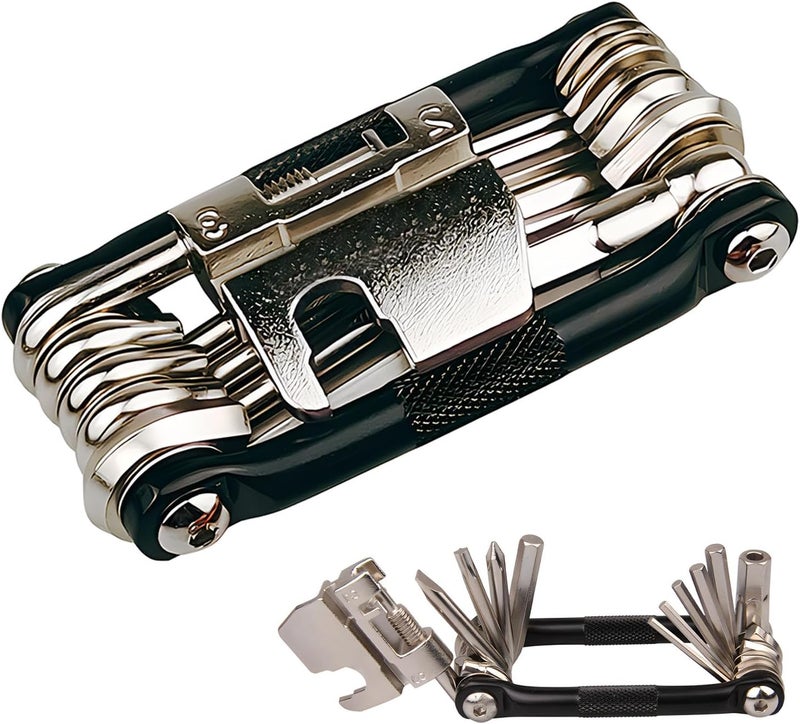 VJK 17 in 1 Bike Multi Tool Kit with Chain Breaker Ergonomic And Lightweight MTB Bike Repair Kit Motorcycle Accessories Stainless Steel - Image 1
